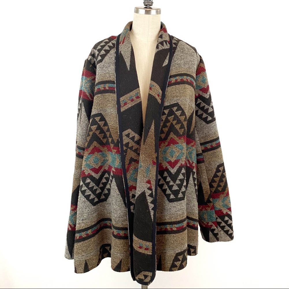 Forever 21 Plus Aztec Print Open Front Cardigan